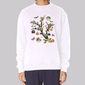 Ghost Halloween Baby Yoda Pumpkin Sweatshirt