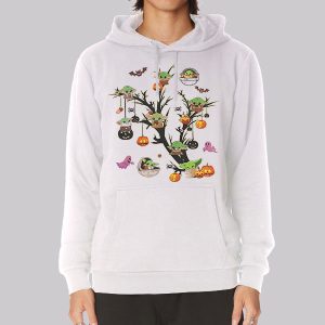 Ghost Halloween Baby Yoda Pumpkin Sweatshirt