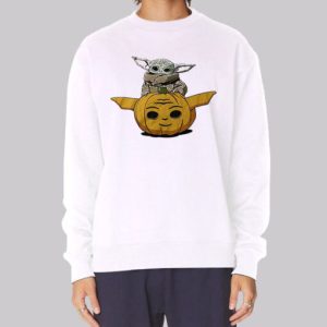 Halloween Star Wars Baby Yoda Pumpkin Sweatshirt 4
