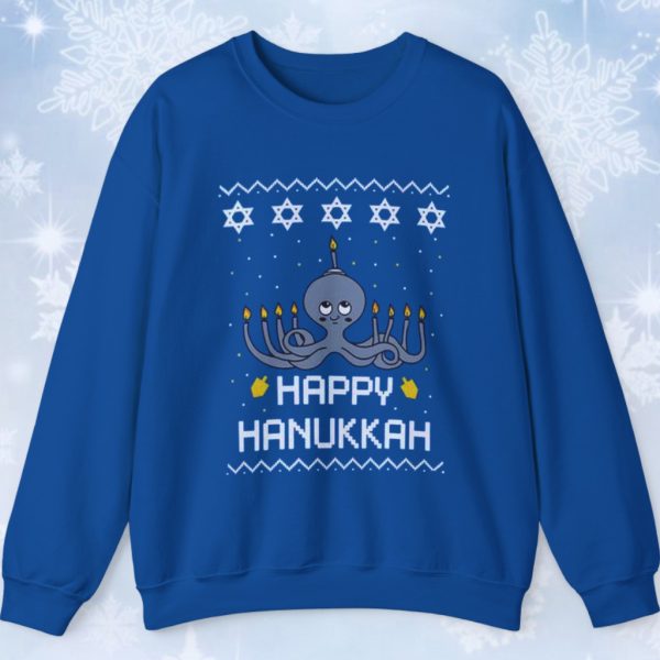 Happy Hanukkah Octopus Orah Ugly Christmas Sweatshirt