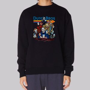 Horror Characters Dutch Bros Halloween Sweatshirt Horror Characters Dutch Bros Halloween Sweatshirt