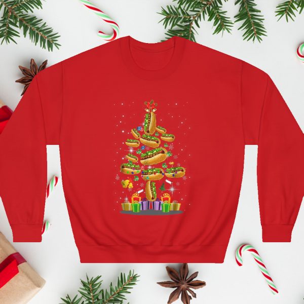 Hot Dog Ugly Christmas Tree Sweatshirt