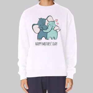 Illustration Happy Mothers Day Elephant Sweatshirt Illustration Happy Mothers Day Elephant Sweatshirt