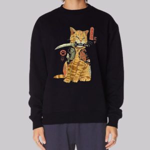 Illustration Orange Cat With Knife Sweatshirt 3 Illustration Orange Cat With Knife Sweatshirt 4