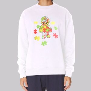 Inspired Puzzle Autism Mario Nintendo Sweatshirt Inspired Puzzle Autism Mario Nintendo Sweatshirt