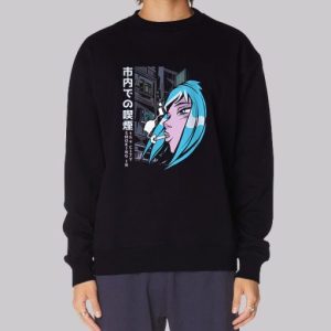 Japanese Anime Girl Smoking Sweatshirt 3 Japanese Anime Girl Smoking Sweatshirt 4