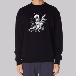 Jesus Riding a Dinosaur Funny Sweatshirt 3 Jesus Riding a Dinosaur Funny Sweatshirt 4