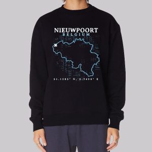 Map Nieuwpoort Belgium Sweatshirt Map Nieuwpoort Belgium Sweatshirt