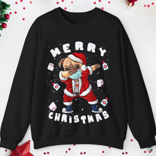 Merry Christmas Santa Pug Dabbing Quarantine Sweatshirt