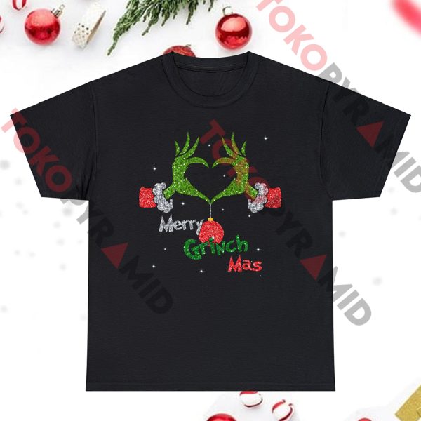 Merry Grinchmas Shirt Elf With Cute Heart Hands Style Christmas