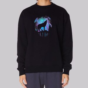 Moon Howling Galaxy Wolf Sweatshirt Moon Howling Galaxy Wolf Sweatshirt