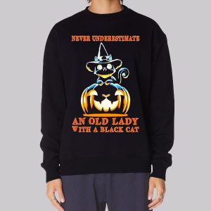 Never Underestimate Old Lady With Cats Sweatshirt