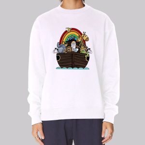 Noah Ark Rainbow Cartoon Funny Sweatshirt Noah Ark Rainbow Cartoon Funny Sweatshirt