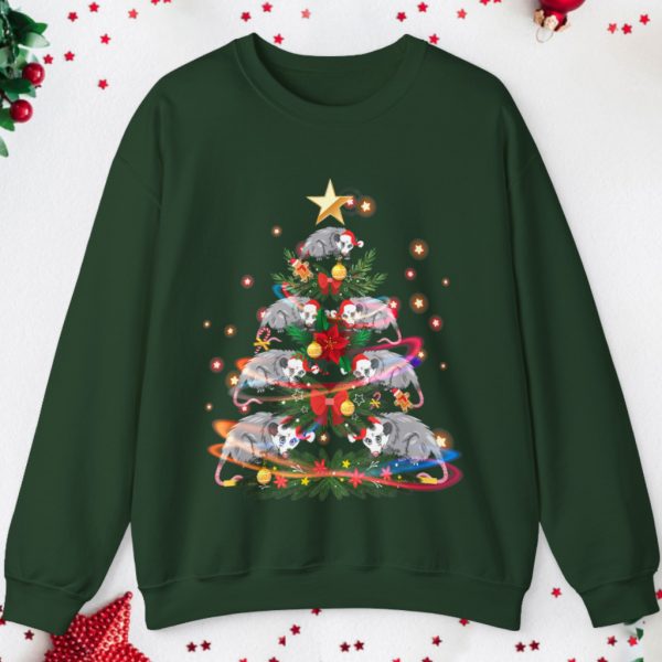 Opossum Possum Santa Xmas Tree Light Sweatshirt