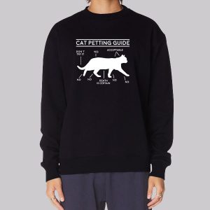 Owner Cuddling Cat Petting Guide Sweatshirt Owner Cuddling Cat Petting Guide Sweatshirt