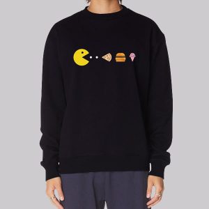 Pacman Eating Food Graphic Sweatshirt