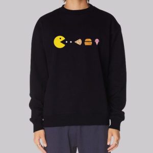 Pacman Eating Food Graphic Sweatshirt 3 Pacman Eating Food Graphic Sweatshirt 4