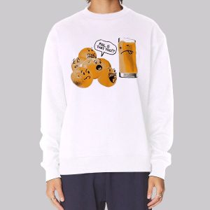 Parody Graphic Orange Juice Sweatshirt