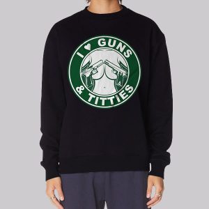 Parody Logo Boobs and Guns Sweatshirt