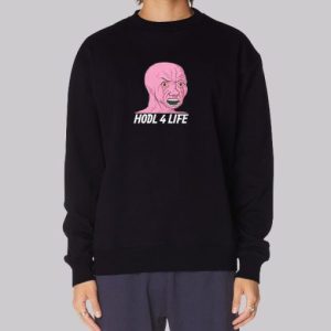 Pink Crying Wojak HODL 4 Life Sweatshirt 4