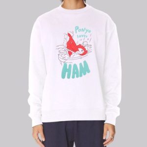 Ponyo Loves Ham Ponyo Merch Sweatshirt 4