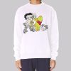 Pooh Pouring Honey on Betty Boop Sweatshirt