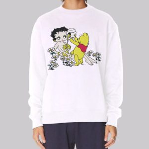 Pooh Pouring Honey on Betty Boop Sweatshirt 4
