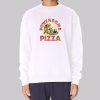Powerbomb Pizza Graphic Print Back Sweatshirt