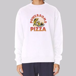 Powerbomb Pizza Graphic Print Back Sweatshirt