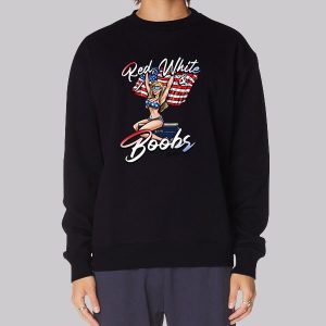 Red White and Boobs Sexy Girl Sweatshirt Red White and Boobs Sexy Girl Sweatshirt