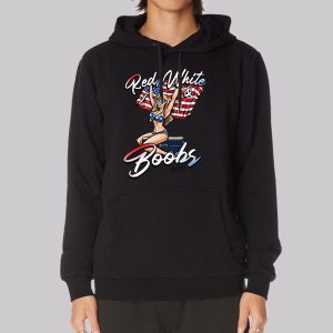 Red White and Boobs Sexy Girl Sweatshirt