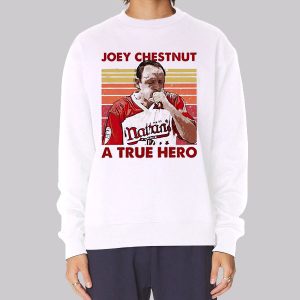 Retro a True Hero Joey Chestnut Sweatshirt 1