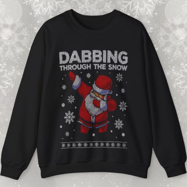 Santa Claus Dabbing Through The Snow Ugly Christmas Sweatshirt