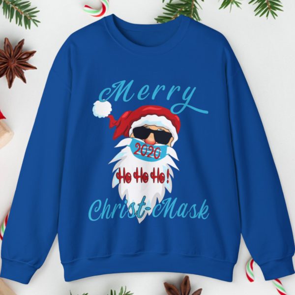 Santa Claus Ho Ho Ho Merry Christ-Mask Sweatshirt