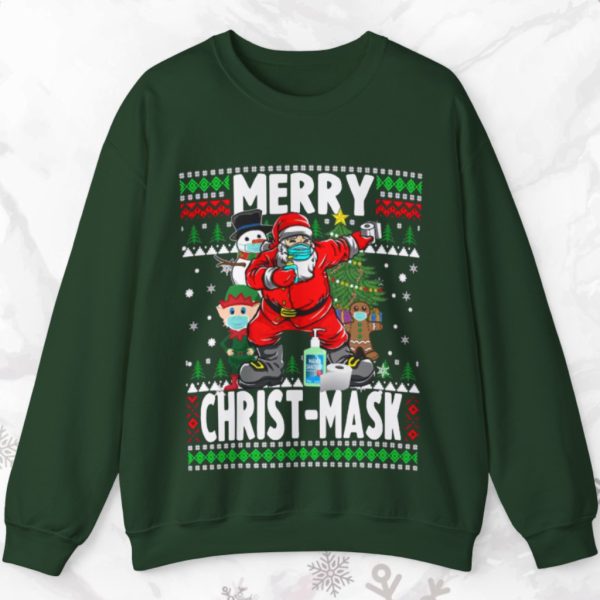 Santa Dabbing Christ-Mask Light Sweatshirt