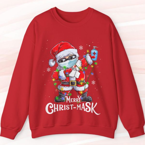 Santa Dabbing Merry Christ-Mask Quarantine Sweatshirt