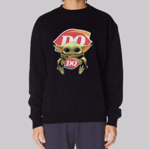 Sassy Classy Baby Yoda Hug Dairy Queen Sweatshirt 4