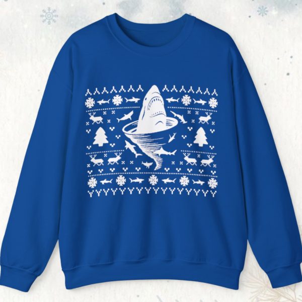 Shark Tornado Inspired Ugly Christmas Sweatshirt