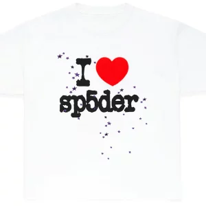 Sp5der I Heart SP5DER Tee White  Limited In Stocks