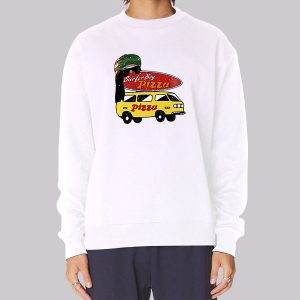 Summers Surfer Boy Pizza Sweatshirt