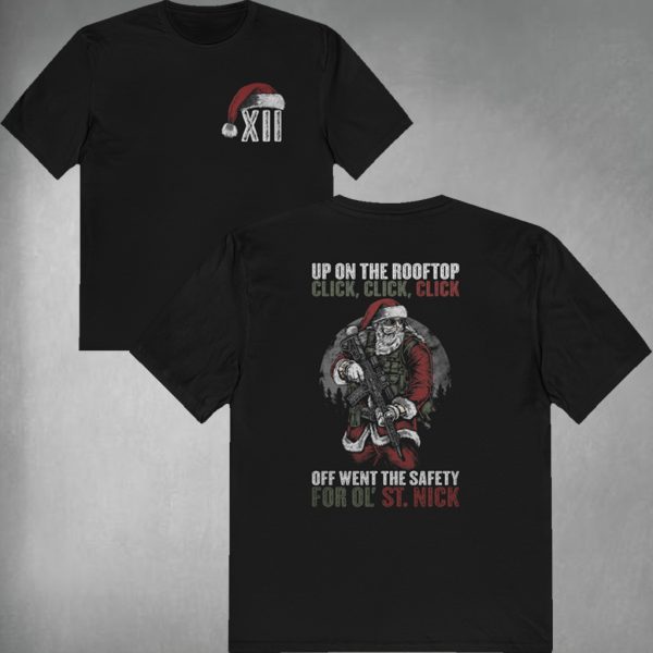 Tactical Santa Up On The Rooftop Shirt Double Sided