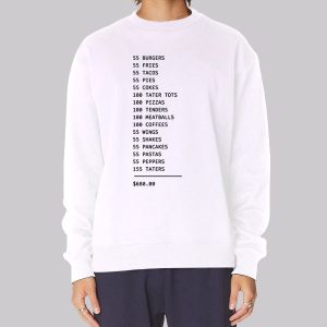 Tim Robinson 55 BURGERS 55 Fries Sweatshirt Tim Robinson 55 BURGERS 55 Fries Sweatshirt