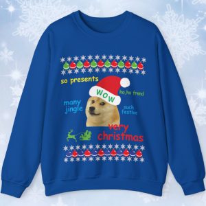 Ugly Christmas Doge Meme Shiba Sweatshirt