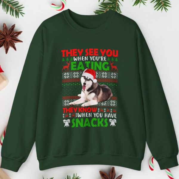 Ugly Christmas Siberian Husky Sweatshirt