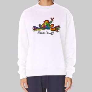 Vintage Art Peace Frogs Sweatshirt 4