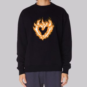 Vintage Flame Heart on Fire Sweatshirt Vintage Flame Heart on Fire Sweatshirt