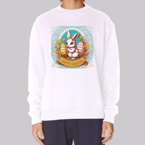 Vintage Floral Bunny Happy Easter Sweatshirt 4