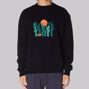 Vintage Retro Fox and Cactus Art Sweatshirt Vintage Retro Fox and Cactus Art Sweatshirt