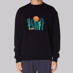 Vintage Retro Fox and Cactus Art Sweatshirt 3 Vintage Retro Fox and Cactus Art Sweatshirt 4