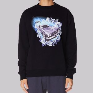 Vintage Rose Flowers Hot Wheels Sweatshirt